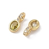 Brass Micro Pave Cubic Zirconia Charms KK-Q039-04G-2