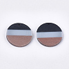 Tri-color Resin & Walnut Wood Pendants RESI-S358-78B-2
