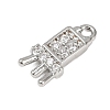 Brass Micro Pave Clear Cubic Zirconia Pendants KK-L238-15P-2