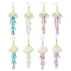 Shell & Glass Seed Bead Dangle Earrings EJEW-MZ00740-3