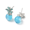 Flower Alloy Enamel & Resin Stud Earrings for Women EJEW-K282-04P-2