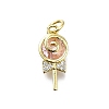 Brass Micro Pave Cubic Zirconia Pendants KK-K400-42G-02-1