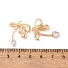 Brass Micro Pave Clear Cubic Zirconia Pendants KK-S376-17A-G-3