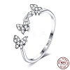 Anti-Tarnish Rhodium Plated 925 Sterling Silver Cuff Rings RJEW-BB66961-8