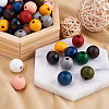 220Pcs 11 Colors Painted Natural Wood European Beads WOOD-TA0001-54-5