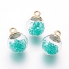 Transparent Glass Bottle Pendants LS-GLAA-L018-13-1