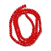 Opaque Solid Color Crystal Glass Rondelle Beads Strands EGLA-F049A-02-2