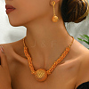 Elegant Middle Eastern Alloy Hollow Round Necklace & Earrings Sets for Women TY5682-1