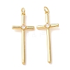 Brass Pave Clear Cubic Zirconia Pendants CU-CBA2907-01C-G-1