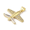 Rack Plating Brass Micro Pave Cubic Zirconia Pendants KK-C052-04B-G-2