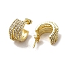 Golden Brass Micro Pave Cubic Zirconia Stud Earrings EJEW-B040-01A-G-2