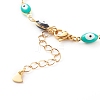Brass Enamel Evil Eye Link Chain Bracelets & Necklaces Jewelry Sets SJEW-JS01185-10