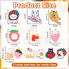 12Pcs 12 Styles Cat Theme Black Alloy Brooches JEWB-HY0001-61-2