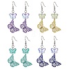 430 Stainless Steel & Glass Dangle Earrings EJEW-JE05595-1