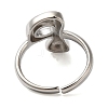 Initials Brass Open Cuff Ring for Women RJEW-N046-02P-P-3