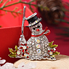 Christmas Theme Alloy Rhinestone Brooch Pin LK2414-18-1