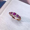 Flat Round Natural Garnet Finger Rings FS-WG33969-01-3