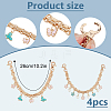 4Pcs 2 Styles Alloy Enamel Butterfly Flower Charm Iron Bag Decorative Chains HJEW-DR00190-2