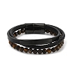 Braided Leather Multi-strand Bracelets for Men BJEW-Z081-16EB-4