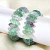 Bicone Natural Fluorite Beads Stretch Bracelets for Women Men BJEW-C097-05H-3