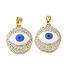 Brass Micro Pave Cubic Zirconia Pendants KK-I371-38G-03-1