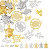 20Pcs 10 Style 201 & 304 Stainless Steel Pendants STAS-HY0001-15-1