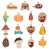 15Pcs 15 Styles Thanksgiving Day Alloy Enamel Pendants FIND-YW0005-79-1