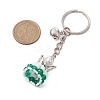 Glass Seed & Plastic Pearl & Alloy Keychain KEYC-MZ00025-02-3