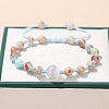 Natural Aqua Terra Jasper Round Beads Stretch Bracelets WG1718F-03-1