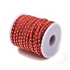 Golden Aluminum Studded Faux Suede Cord LW-WH0006-01B-2
