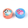 Printed Handmade Polymer Clay Beads CLAY-T022-12K-2
