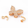 Brass Micro Pave Clear Cubic Zirconia Fold Over Clasps KK-T062-111G-NF-3