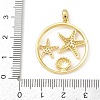 Ocean Brass Micro Pave Cubic Zirconia Pendants LS-KK-K411-04C-G-3