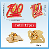 12Pcs Alloy Brooches AJEW-SC0003-83-2