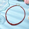 Round Natural Carnelian(Dyed & Heated) Beaded Neckiaces NJEW-JN05003-2