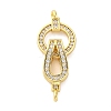 Brass Clear Cubic Zirconia Fold Over Clasps KK-Z078-39G-1