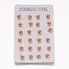 304 Stainless Steel Ball Stud Earrings EJEW-K038-7mm-G-2
