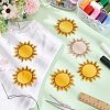 8Pcs Sun Polyester Cloth Embroidery Sew on Appliques PATC-FG0001-88-5