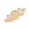 Natural White Shell Candy Link Connector Charms KK-Z140-02G-02-2