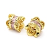 Brass Micro Pave Cubic Zirconia Beads KK-B142-06G-01-2