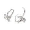 999 Sterling Silver Bowknot Hoop Earrings EJEW-P296-04P-2