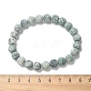 Natural Green Spot Jasper Bead Stretch Bracelets BJEW-K212-B-017-5