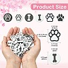 60Pcs 6 Styles Dog Bone Print Wooden European Beads WOOD-CJ0002-39-2