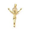 Religion Themed Rack Plating Brass Micro Pave Cubic Zirconia Pendants KK-L226-007G-16-1