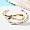 Two Tone 304 Stainless Steel Cuff Bangles for Women BJEW-F540-01GP-1