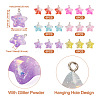 36Pcs 6 Colors Transparent Resin Pendants RESI-TA0001-52-4