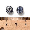 Rhodium Plated 925 Sterling Silver Micro Pave Cubic Zirconia Beads STER-H110-24B-05P-3