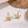 304 Stainless Steel Flower Stud Earrings WA7046-4