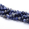 Natural Blue Spot Jasper Round Beads Strands G-O047-01-8mm-2