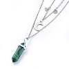 Natural & Synthetic Mixed Stone Pendant Tiered Necklaces NJEW-JN02414-4